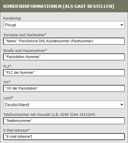 Versand Packstation